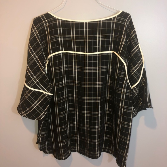 Calvin Klein Tunic Top Sz 2x Black and White Plaid - Picture 5 of 5